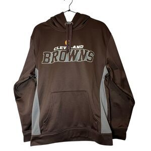 Cleveland Browns NFL Team Apparel Hoodie Men’s Medium Brown Fleece Pullover M